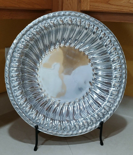 Pewter extra large round plate - pewter,