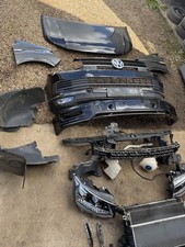 VW TRANSPORTER T6 2017 COMPLETE FRONT END LIGHTS BUMPER BONNET WINGS BLACK LC9X