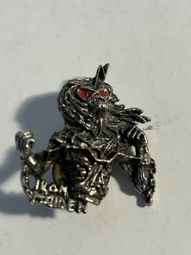 Vintage iron maiden pin badge - iron,