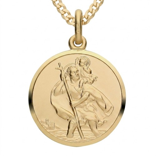 Gold christopher pendant - christopher,