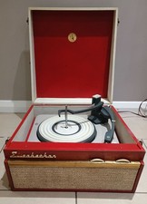 Vintage 1960s Red Lyric Elizabethan Valve Record Player For Spares / Repair