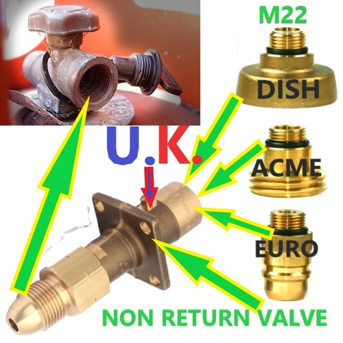 Lpg gas adapters set k - adapters, u.k