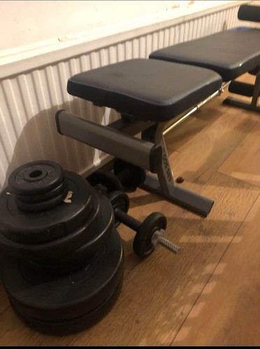 Full weight bench and weights - and,