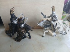 Two Papo knights on horseback