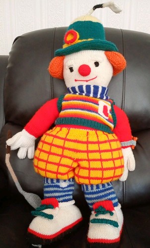 Vintage hand knitted binky - hand-knitted, "binky