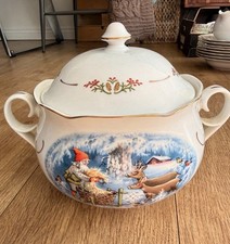 Gorgeous Christineholm Old Fashioned Christmas GNOMES Elf Soup Tureen with Lid