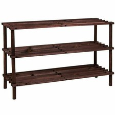  2 3 4 TIER SHOE RACK ORGANISER SLATED NATURAL WOOD FOOTWEAR STAND STORAGE SHELF