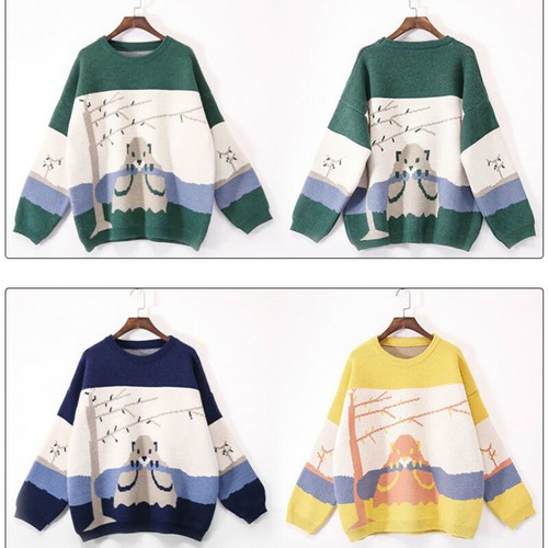 Women knit loose cardigan - knit,