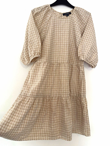 Primark beige check tiered - beige,