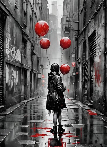 Banksy style poster painting - poster,