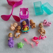 Barbie Size Baby Doll Bundle Mini Lots with crib and chairs.