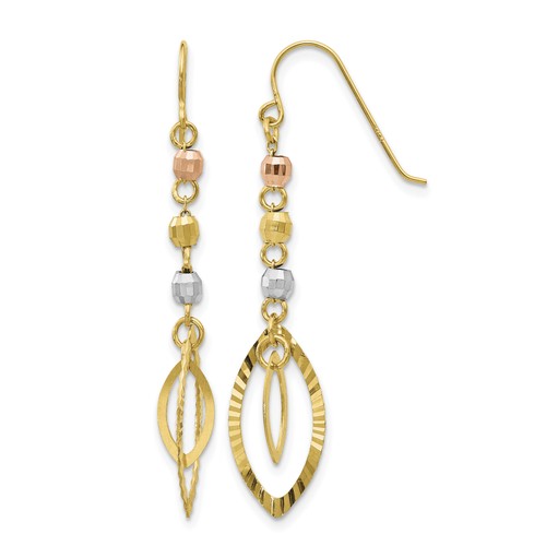 14k tri color polished 38x8mm - 14k,