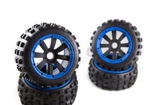 MadMax Full Wheel/Tyre Sets for HPI Baja 5b, KM Buggy & Rovan On-Road/Off-Road 