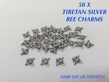 50 X TIBETAN METAL BUMBLE  BEE CHARMS  CRAFT JEWELLERY MAKING BRACELET INSECT 🐝