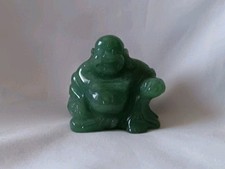 Small Hand Carved Green Aventurine Happy Buddha 5cm/2" Tall Good Luck Trinket