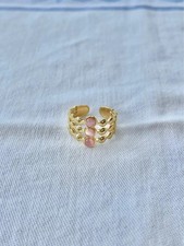 Gold plated pink round multi