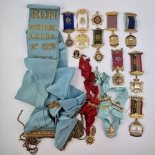 Collection Of Various RAOB Royal Antediluvian Order Of Buffales Jewels Medals