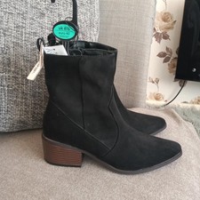 ladies suede black ankle boots