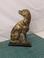 Antique Edwardian Gun Hunting Dog Door Stop Brass & Cast Iron