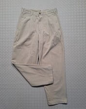 M&S St Michael Beige Cotton Pin Cord Straight Leg Jeans Trousers Leg 27.5" W30"