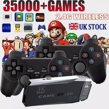 35000+ Retro Video Game Console 4K HD TV Game Stick Ink.2 Wireless Controller UK