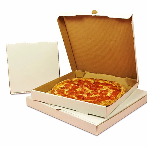 White plain pizza boxes - plain,