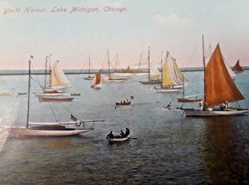 Vintage postcard yacht - postcard, harbor