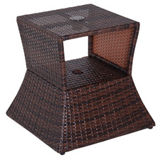 Outdoor Coffee Table Brown PE