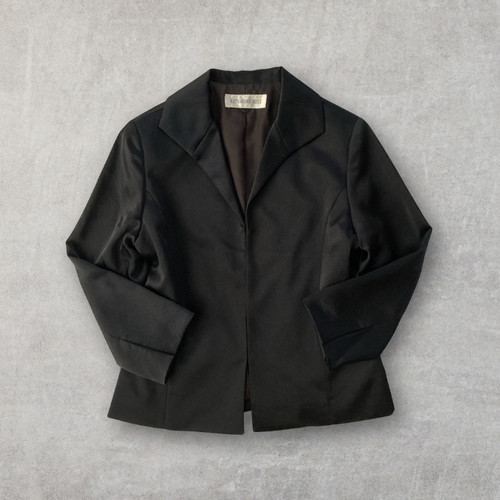 Satin blazer cropped jacket - satin,