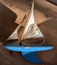 Star Yacht Pond Boating  Vintage Toy Boat Birkenhead 28cm needs new mast