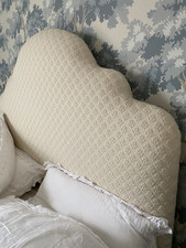 upholstered double bed headboard scalloped
