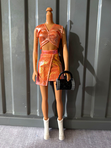 Barbie doll metallic orange - doll,