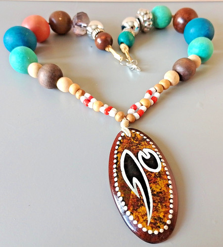Ad35 chunky wooden beads - wooden,
