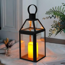 Black Candle Lantern 34cm High