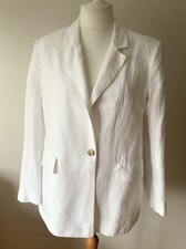 Zara White Linen Cotton Blend