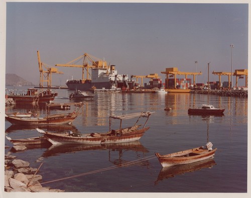 Vintage 1950s harbor - 1950s, scene