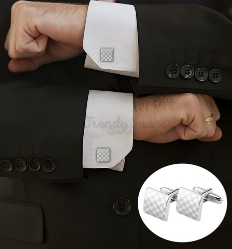 Formal silver checkered - formal, square
