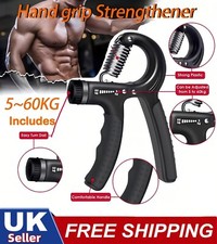5-60KG Adjustable Hand Grip Strengthener | Wrist Forearm Gripper Exerciser | UK