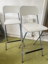 Ikea Franklin Bar Stool High Chair Folding White Foot Rest Excellent Cond 