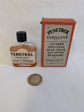 Vintage Medicine Bottle: Penetrol Inhalant. Original label Retro Vintage Prop