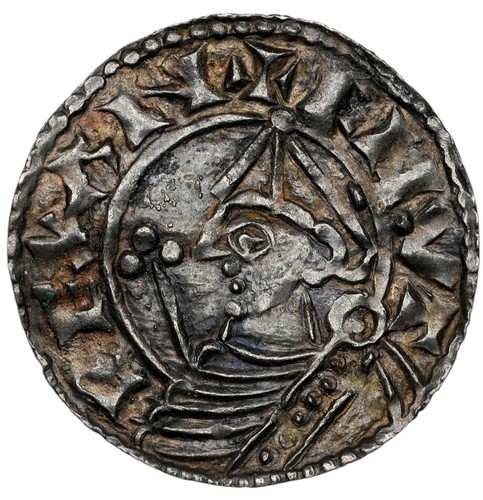 Saxon king cnut penny pointed - king,