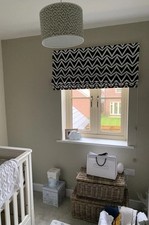 Scion Fabric Roman Blind “Dhurrie” Black & White 106cm x 117cm