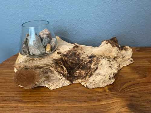 Rustic wood ornament - wood, with