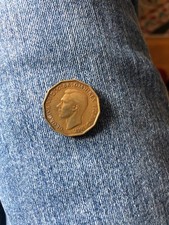 1937 three pence piece brass