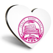 Heart MDF Coasters - Italy Rome Italian Flag Map  #5927