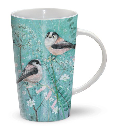 Latte mug long tailed tits - latte,