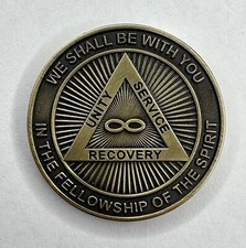 Infinity Alcoholics Anonymous Medallion Bronze Plated AA Sobriety Chip Coin