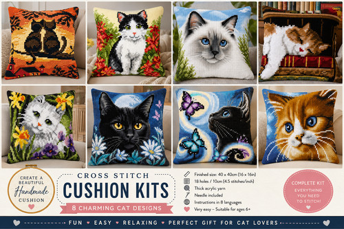Cross stitch cushion kit - stitch, –