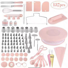 Cake Decorating Kit139pcs Complete Decorating Supplies with Revolving Turntable
