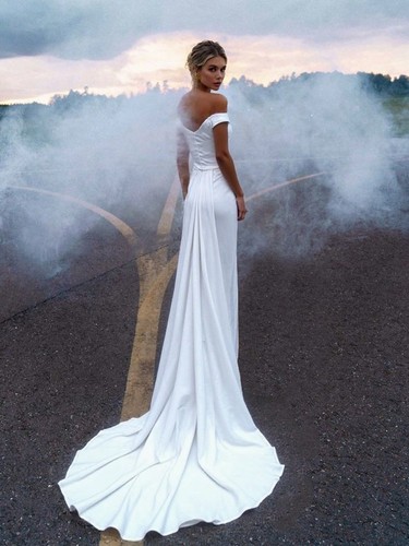Women white satin maxi - white,